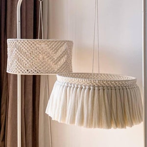 Pendant Lighting, Macrame lampshade, Macrame chandelier, Boho chandelier, Macrame light, Beach Home Decor, Ceiling light, Lamp shade