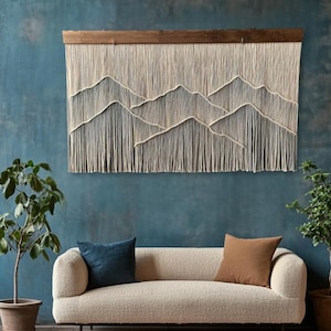 Dyed wall hanging, hand-dyed tapestry, Dip dye fiber art, Large Macrame Wall Hanging, wall hangings, Dyed Macrame, Wall art, Wall Decor