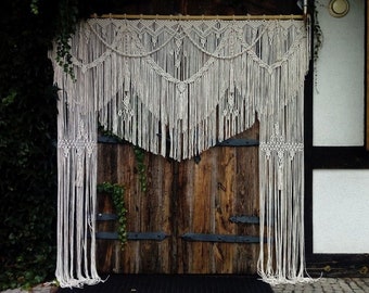 Extra Large Macrame Wedding Backdrop, Boho Photo Zone Curtain