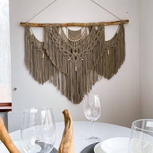 Modern woven decor, Macrame Wall Hanging, Macrame Backdrop, Boho Style Interior, Macrame Decor, Boho Wall Art, Gift for a New Home
