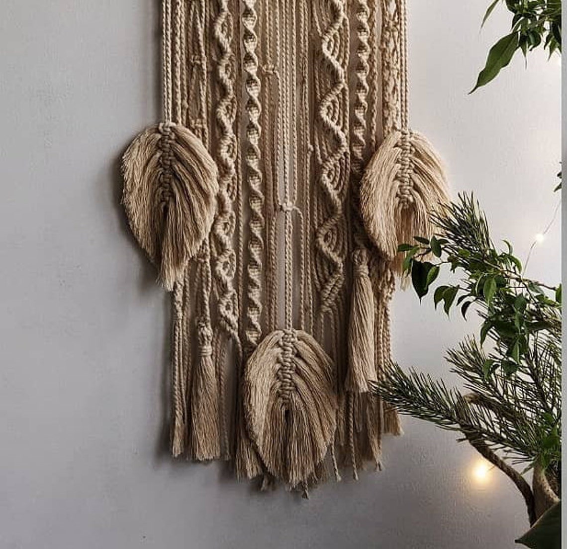 Macrame Moon Dream Catcher Wall Hanging/ Macrame feathers/ Etsy