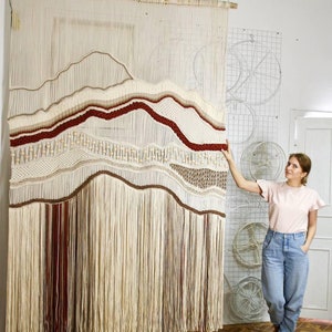 Extra large macrame wall hanging, Hanging room divider, Tapestry wall hanging, Macrame wall hanging large, Living room decor Farmhouse decor