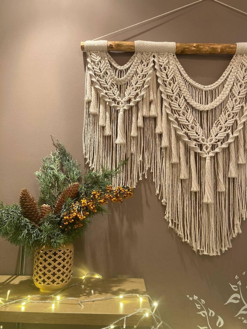 Macrame Wall Hanging, Tapestry Wall Hanging, Large Macrame Wall Hanging, Macrame Wedding Backdrop, Macrame on Driftwood, Woven Hangers image 9