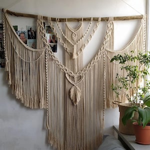 Large Macrame wall hanging, Extra large Macrame Wall decor, bedroom decor, Hanging wall decor, tapestry wall hanging hanging macrame, image 4