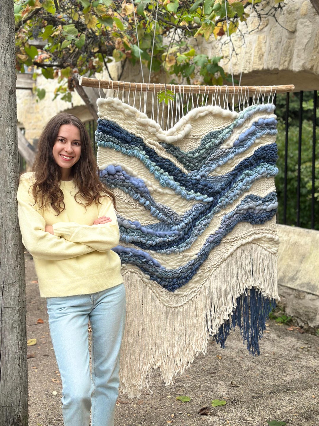 Visual Reference: Woven Wall Hanging Textured Wall Art Large Woven Tapestry Wool