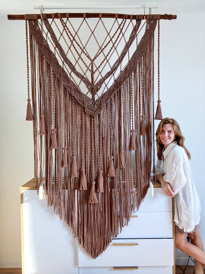 Extra Long Macrame Wall Hanging Macrame Backdrop Interior Etsy