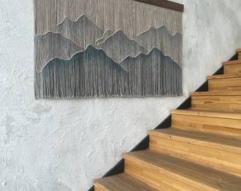 Dyed wall hanging, hand-dyed tapestry, Dip dye fiber art, Large Macrame Wall Hanging, wall hangings, Dyed Macrame, Wall art, Wall Decor