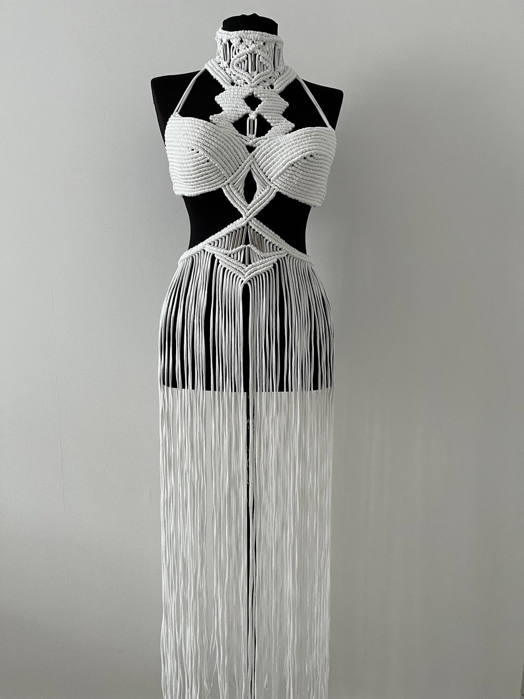 Macrame Wedding Dress, Rave Outfit, Burning Man Dress, Macrame