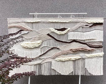 Extra Large Macrame Wall Hanging, Cotton Wool Tapestry, Modern Woven Decor, Living Room Wall Art