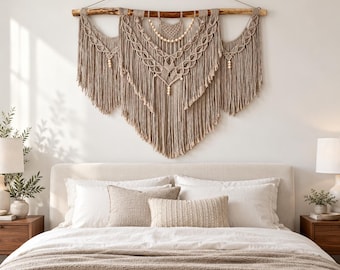 Modern woven decor, Macrame Wall Hanging, Macrame Backdrop, Boho Style Interior, Macrame Decor, Boho Wall Art, Gift for a New Home, Wall Art