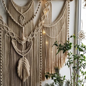 Large Macrame wall hanging, Extra large Macrame Wall decor, bedroom decor, Hanging wall decor, tapestry wall hanging hanging macrame, image 2