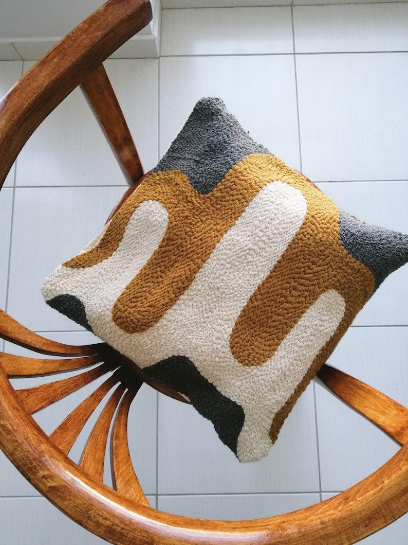 Woven Pillowcase Embroidered Pillow Colored Pillow Case Etsy