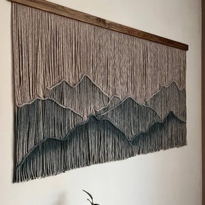 Dyed wall hanging, hand-dyed tapestry, Dip dye fiber art, Large Macrame Wall Hanging, wall hangings, Dyed Macrame, Wall art, Wall Decor