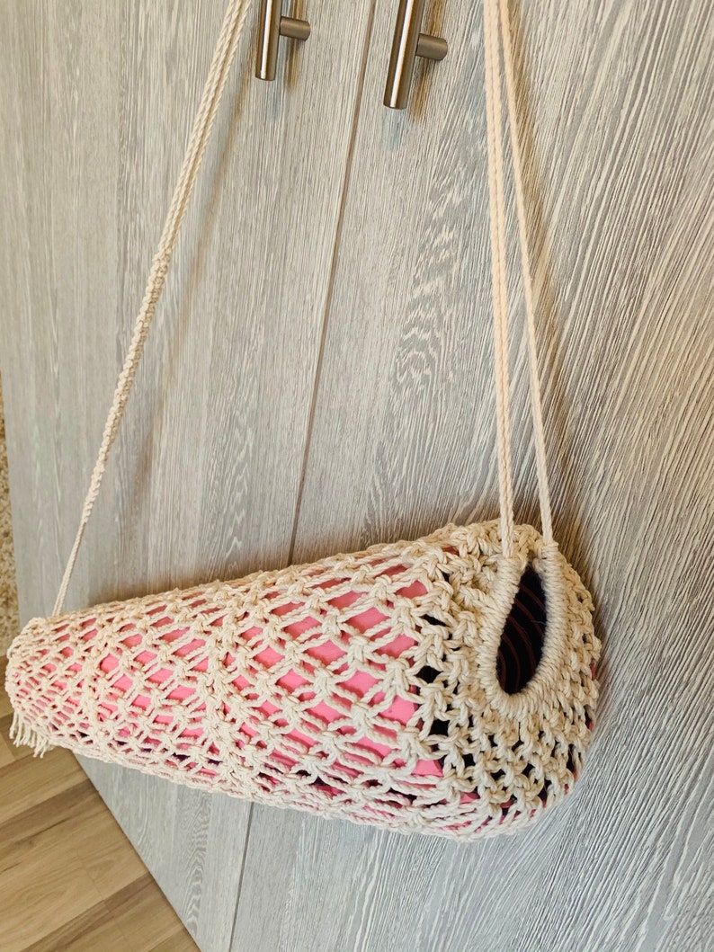Pilates Mat Bag Macrame Tote Bag Yoga Gift Gift for Yogi Sports Bag Yoga Mat Carrier Net Yoga Bag Yoga Accessories Yoga Mat Bag