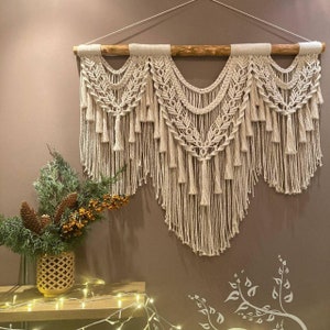 Macrame Wall Hanging, Tapestry Wall Hanging, Large Macrame Wall Hanging, Macrame Wedding Backdrop, Macrame on Driftwood, Woven Hangers image 4