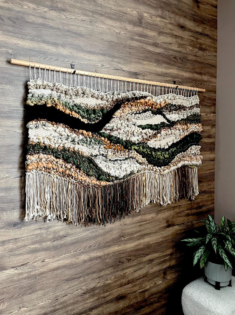 Handwoven Textured Wall Hanging – Earth Tones Fiber Art - Etsy