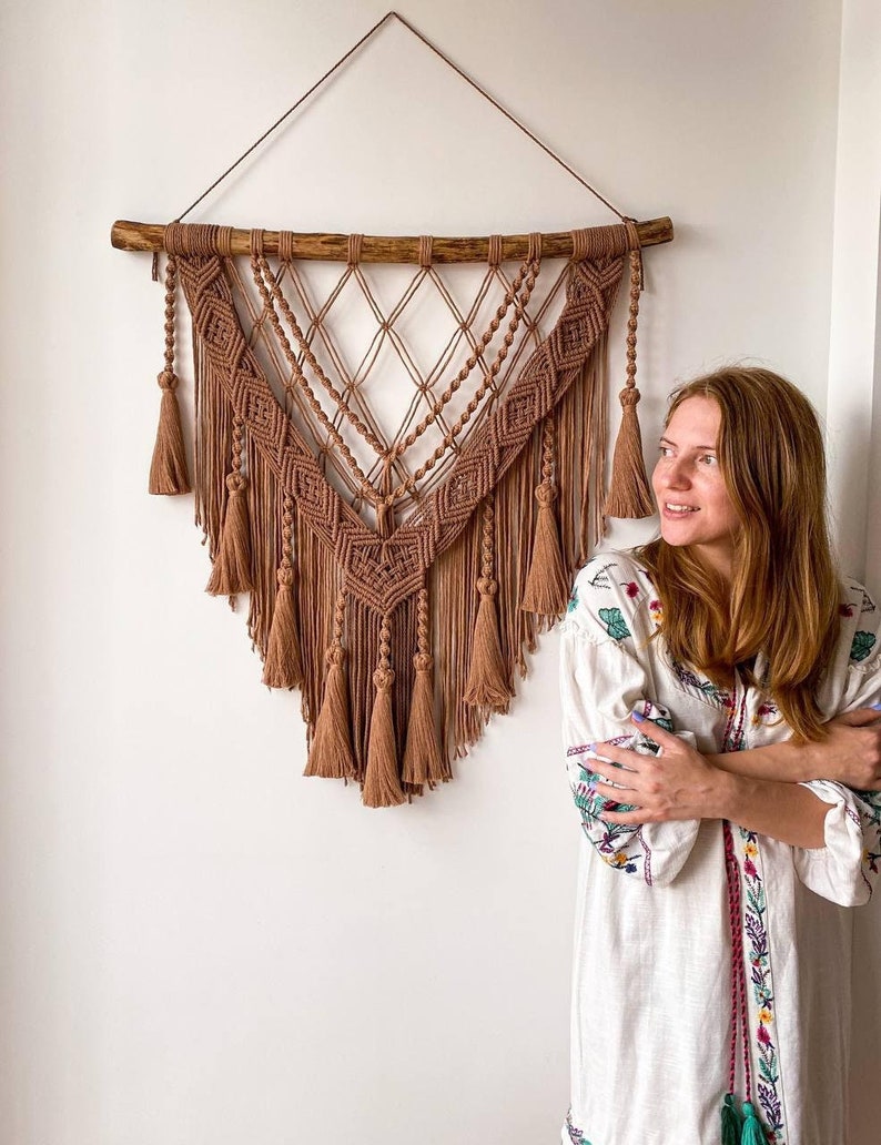 Extra Long Macrame Wall Hanging Macrame Backdrop Interior Etsy