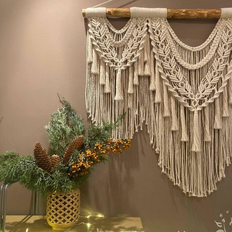 Macrame Wall Hanging, Tapestry Wall Hanging, Large Macrame Wall Hanging, Macrame Wedding Backdrop, Macrame on Driftwood, Woven Hangers image 7