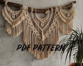 Macrame wall hanging pattern, Macrame Tutorial, DIY Macrame, Macrame wall hanging pattern pdf, macrame wall hanging digital pattern