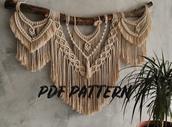Macrame wall hanging pattern, Macrame Tutorial, DIY Macrame, Macrame wall hanging pattern pdf, macrame wall hanging digital pattern