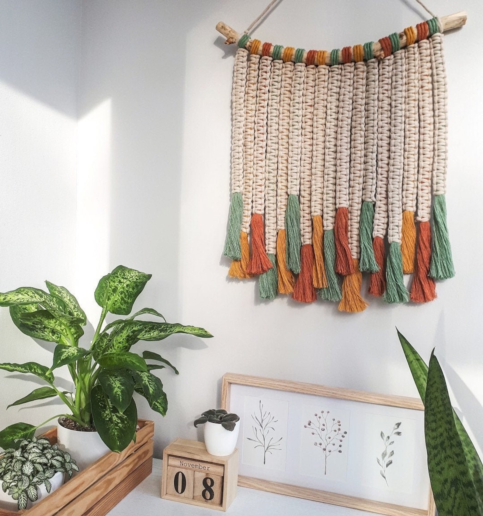 Large Tassels Wall Hanging Natural Boho Wall Decor Color Etsy