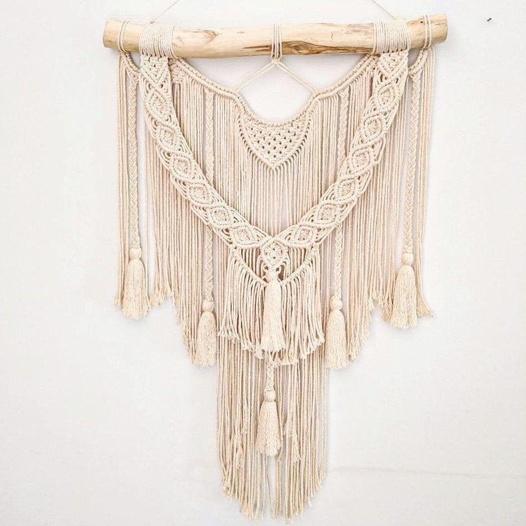 Light Beige Bohemian Wall Hanging, Bo...