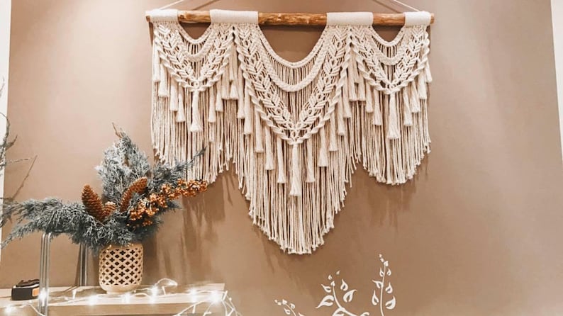 Macrame Wall Hanging, Tapestry Wall Hanging, Large Macrame Wall Hanging, Macrame Wedding Backdrop, Macrame on Driftwood, Woven Hangers image 8