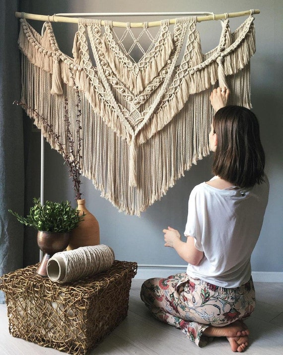 Wall Hanging Macrame Extra Large Macrame Wall Hanging Macrame Wall Art Hanging Wall Decor Large Wall Art Boho Wall Decor Etsy Canada