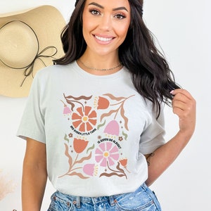 Wild Flower Shirt, Every Little Thing Is Gonna Be Alright T-shirt, Floral T-shirt, Ladies Graphic Tee, Vintage Floral image 2