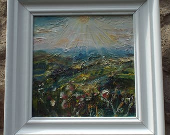 Sunburst over Swaledale. Oil on canvas. Yorkshire Dales