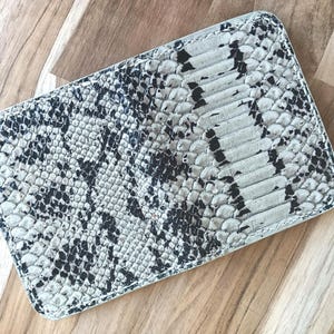 Python Leather Card Wallet, Handmade Bifold, Full Grain, Xmas Gift, Made In Australia