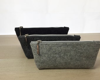 Pencil case cosmetic bag glasses case made of wool felt