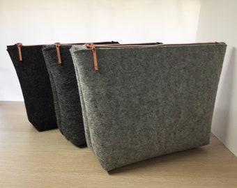 Cosmetic bag size L made of wool felt