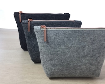 Cosmetic bag size M made of wool felt