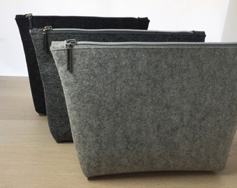 Cosmetic bag size L made of wool felt