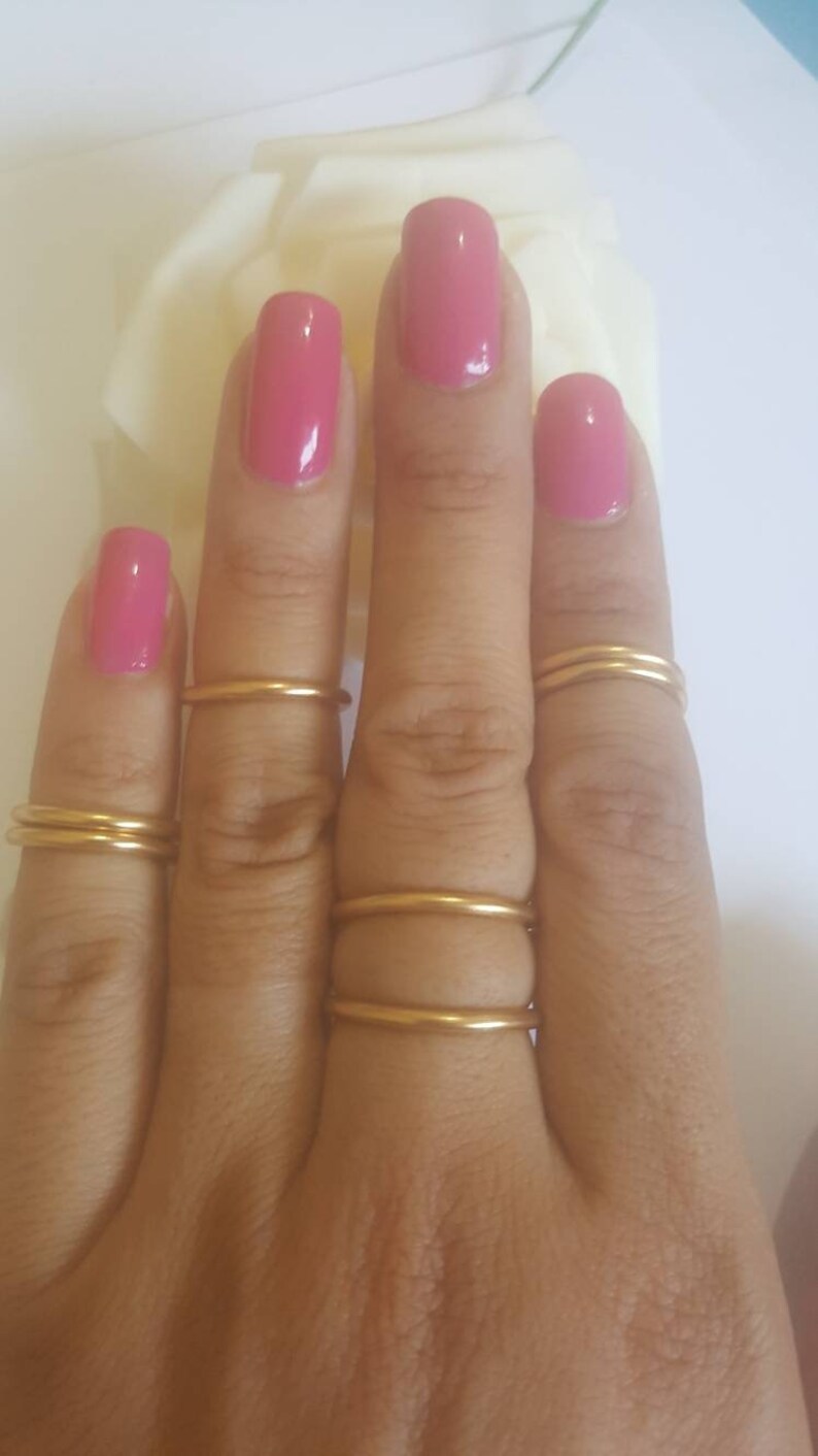 Trendy Set 6 Gold Adjustable Rings for women Gifts for Her. Gift for Women Gift for Wife