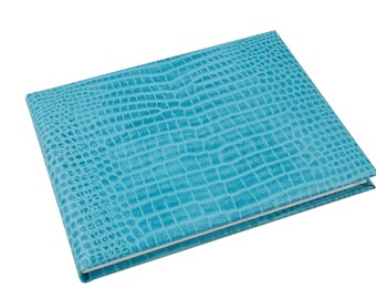 Croc Grained Leather Address Book A5 - Handmade in England