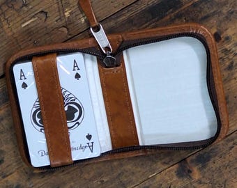 Porta Carte Da Gioco In Pelle – Custodia Rigida Per Giochi Da Tavolo, Protezione Per Carte (Colore Nero)