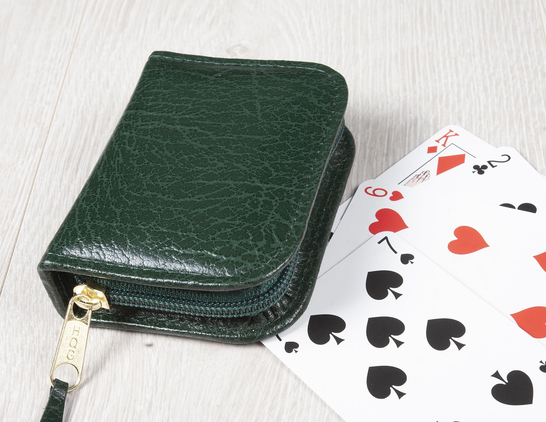 Leather Playing Card Case Poker Cards Case Single Deck Holder Zip Around Playing Cards Case Etsy