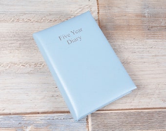 Handmade A6 Leather Five Year Diary - Tuscana Grain