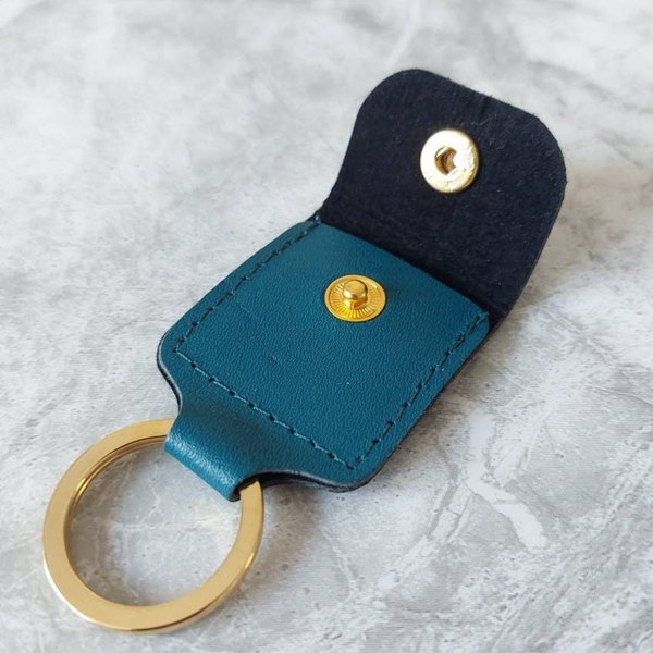 Key Ring Pouch,Trolley Token Pound Coin Holder SD Card Holder, Guitar Pick Holder, Tiny Pouch Key Fob,ADT Alarm Fob Holder, Real leather