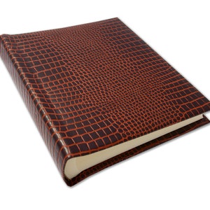 Photograph Album Memory Book ,Travel Album,Family Photo Album,Wedding Album,Anniversary Album Traditional Book Bound Croc Print Real Leather