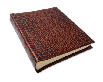 Croc Print Leather Photo Album: Handmade Memory Book