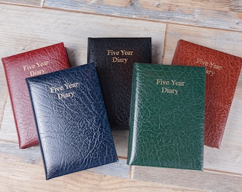 A6 Five Year Diary Book, A6 Journal Dairy ,Five Year Memory Book Real Leather Montana