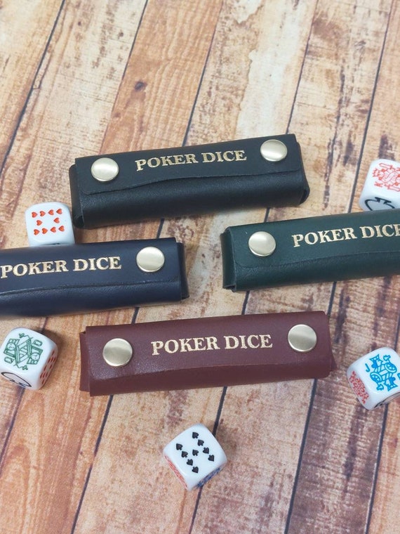 Poker Dice, Liar Dice in Leather Case Press Stud Closure , Grooms