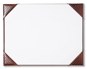 Croc Print Leather Desk Blotter: Handmade in England