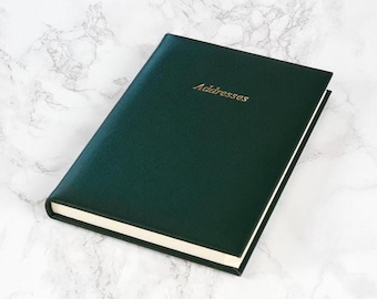 Leather Address & Telephone Book ,A5 Portrait Desk Address Book,  Contacts Book
