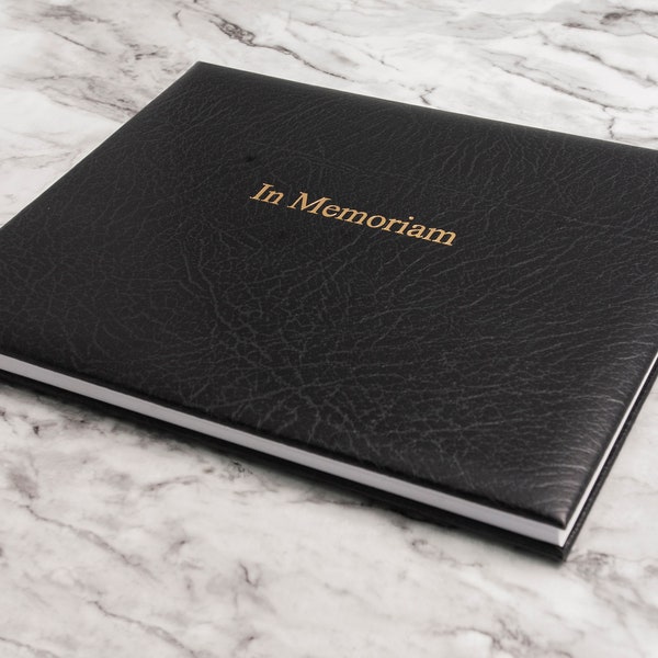 In Memoriam Book ,Memory Comments book, Bereavement Book, Condolence book, Guest book, Real Leather Book