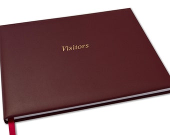 Deluxe Visitors Book, Guest book, Visitor Comments book, Hotel Guest Comments Book Real Leather Finecell Print