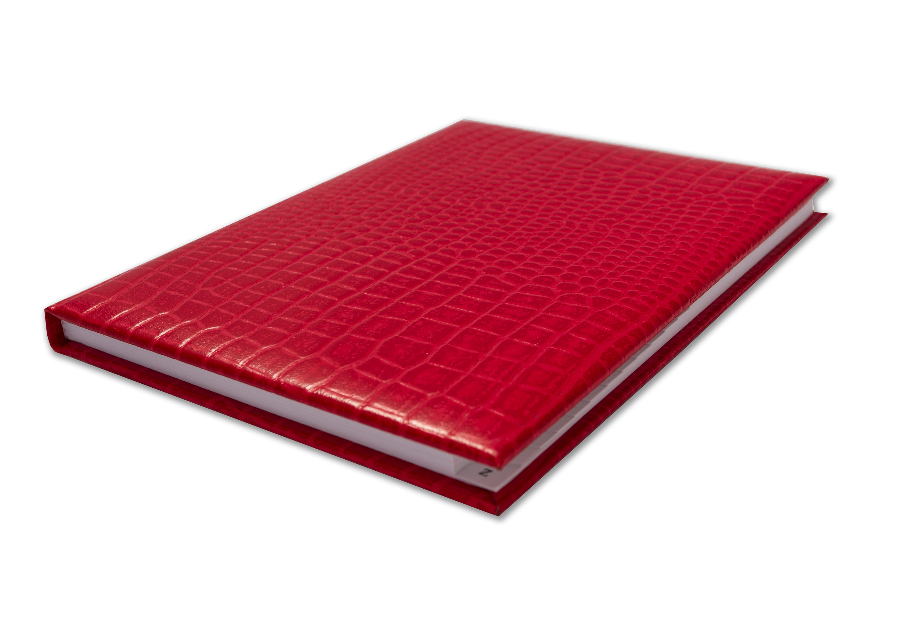 Leather Address Book , A5 Desk Address Book , Contacts Books, Croc Grained Print Real Leather